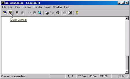 Screenshot of SecureCRT main window.